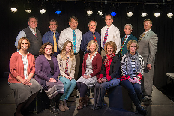 Performing Arts Faculty with reindeer antlers.