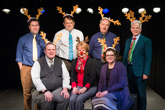 Performing Arts Faculty with reindeer antlers.