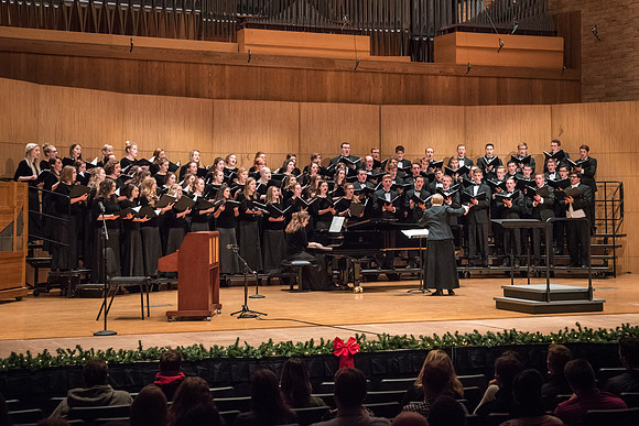 The Collegiate Singer, Concert Choir, and Baroque Ensemble join together for a Christmas Concert. 2017