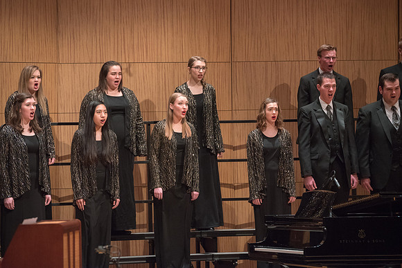 The Collegiate Singer, Concert Choir, and Baroque Ensemble join together for a Christmas Concert. 2017