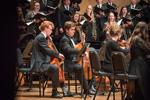 The Collegiate Singer, Concert Choir, and Baroque Ensemble join together for a Christmas Concert. 2017