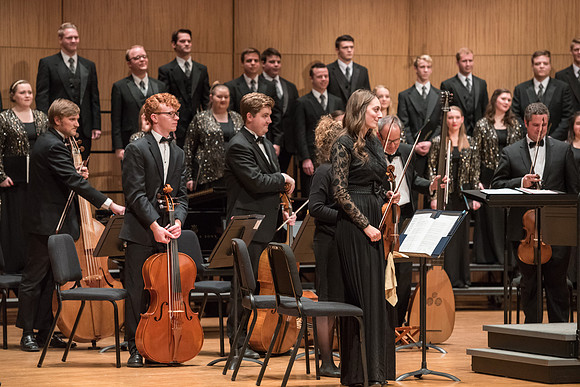 The Collegiate Singer, Concert Choir, and Baroque Ensemble join together for a Christmas Concert. 2017