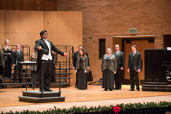 The Collegiate Singer, Concert Choir, and Baroque Ensemble join together for a Christmas Concert. 2017