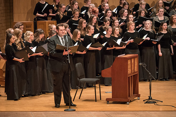 The Collegiate Singer, Concert Choir, and Baroque Ensemble join together for a Christmas Concert. 2017