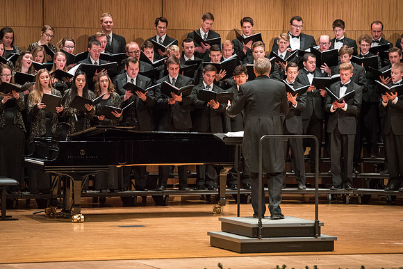 The Collegiate Singer, Concert Choir, and Baroque Ensemble join together for a Christmas Concert. 2017