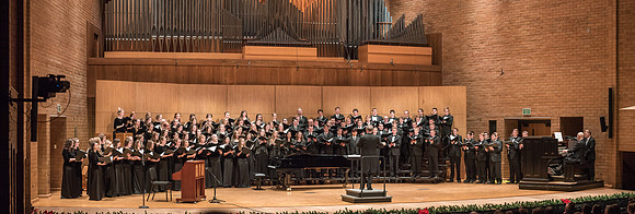 The Collegiate Singer, Concert Choir, and Baroque Ensemble join together for a Christmas Concert. 2017