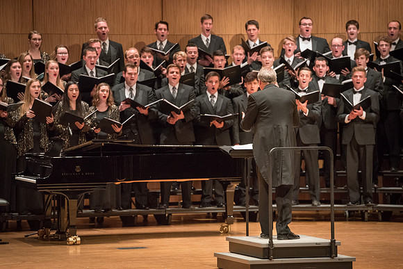 The Collegiate Singer, Concert Choir, and Baroque Ensemble join together for a Christmas Concert. 2017