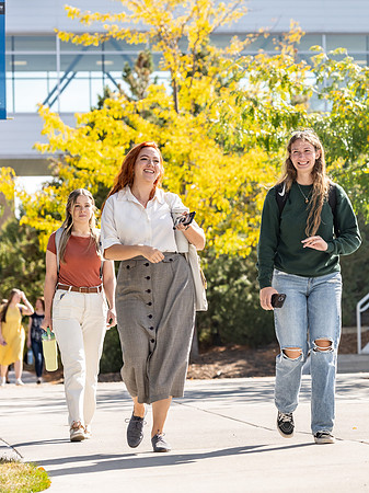 Students on their way to devotional.