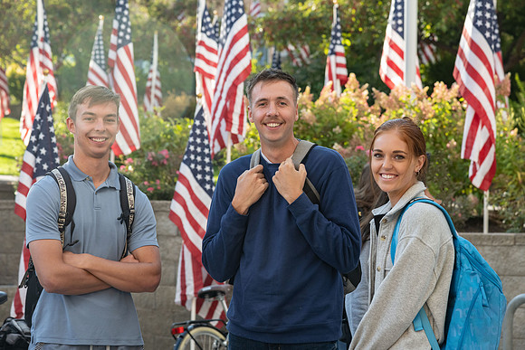 Students gather at the McKay Amphitheater to celebrate Constitution Day.