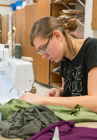 Students in Genet Ormes Apparel Entrepreneurship class work on their final project.