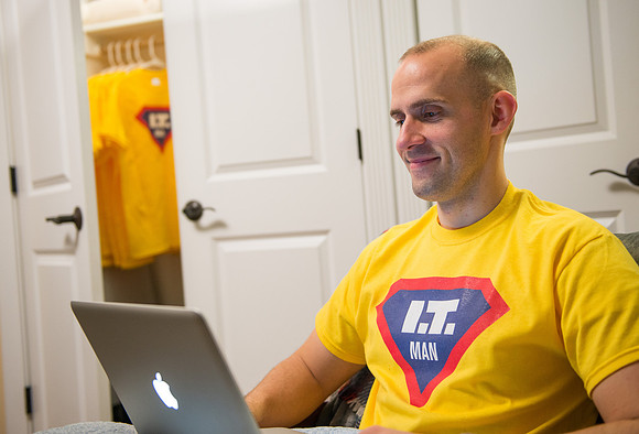 Adam Wickern is the I.T. Man for a video to help recruit Online Learning instructors.