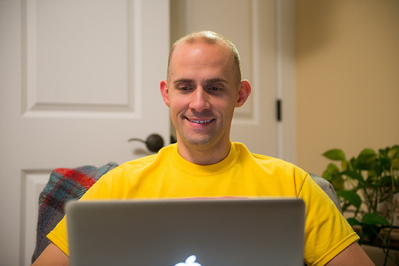 Adam Wickern is the I.T. Man for a video to help recruit Online Learning instructors.