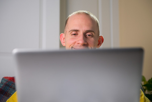 Adam Wickern is the I.T. Man for a video to help recruit Online Learning instructors.