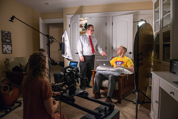 Adam Wickern is the I.T. Man for a video to help recruit Online Learning instructors.