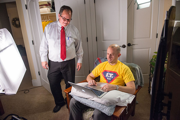 Adam Wickern is the I.T. Man for a video to help recruit Online Learning instructors.
