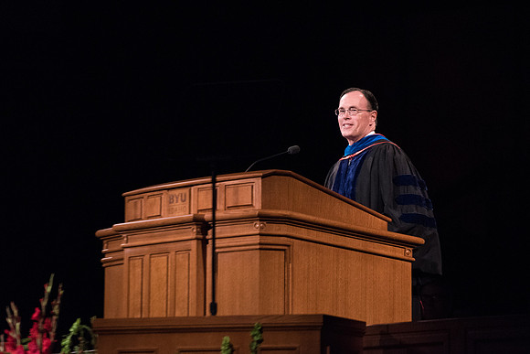 Bishop W. Christopher Waddell speaks during Commencement.