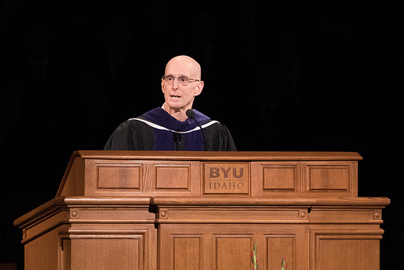 BYU-Idaho Graduation. Fall Semester. President Henry J. Eyring speaking at Commencement. Dec 2017