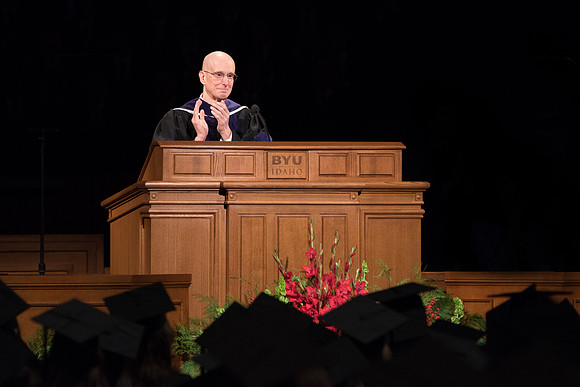 BYU-Idaho Graduation. Fall Semester. President Henry J. Eyring speaking at Commencement. Dec 2017