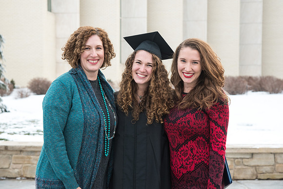 Graduate, Lana Strathearn, on Graduation Day with her family and loved ones.