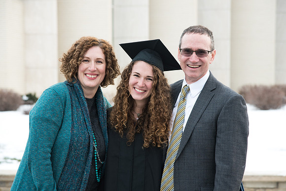 Graduate, Lana Strathearn, on Graduation Day with her family and loved ones.