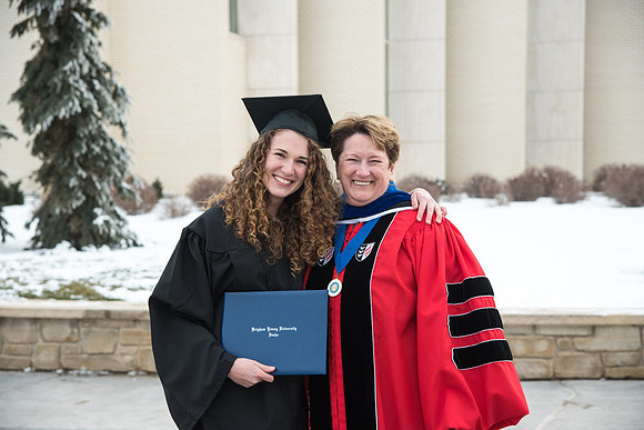 Graduate, Lana Strathearn, on Graduation Day with her family and loved ones.