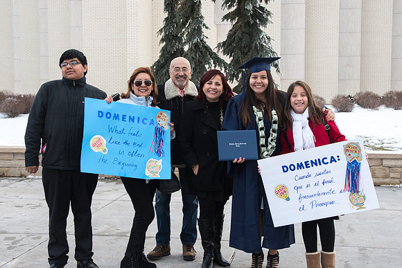 It's Graduation day and families have come to support their graduates.