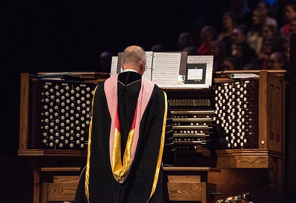 Organist, Daniel Kerr, at the Organ.