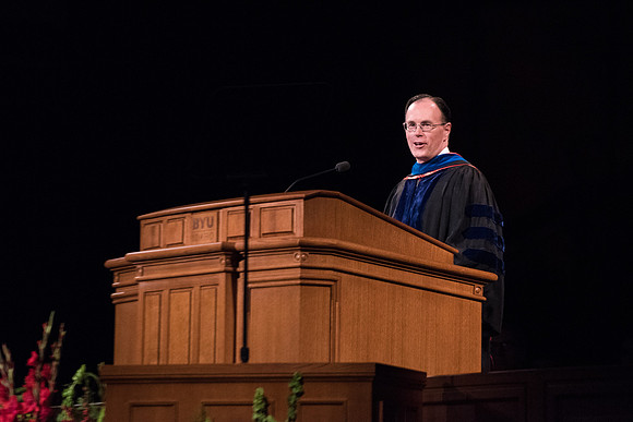 Bishop W. Christopher Waddell speaks during Commencement.