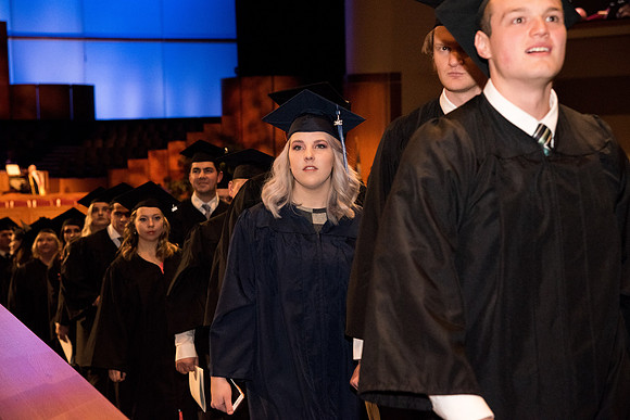Graduates now exit the I-Center to meet with families for Convocation.