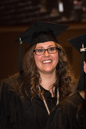 Graduate, Braelene Smith, now exits the I-Center to meet with her family for Convocation.