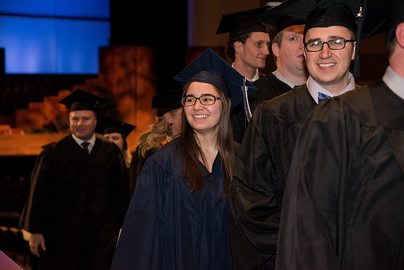 Graduates now exit the I-Center to meet with families for Convocation.