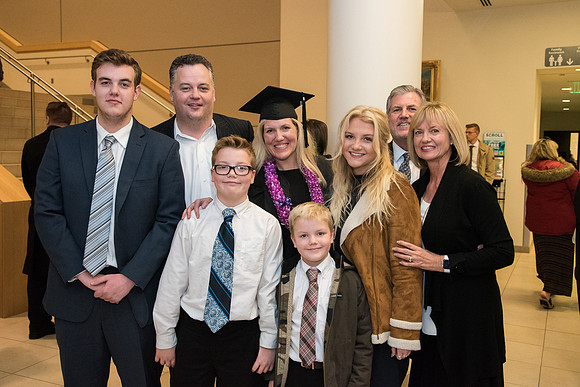 Graduates and families capture the moment after Commencement.