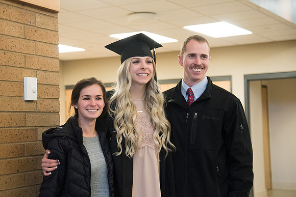 BYU-Idaho Graduation. Fall Semester. Students accompanied by their friends and family. Dec 2017