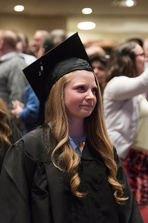 BYU-Idaho Graduation. Fall Semester. Students walking into the iCenter for Commencement. Dec 2017
