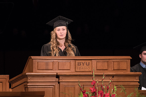 BYU-Idaho Graduation. Fall Semester. Student reading a Scripture. Dec 2017