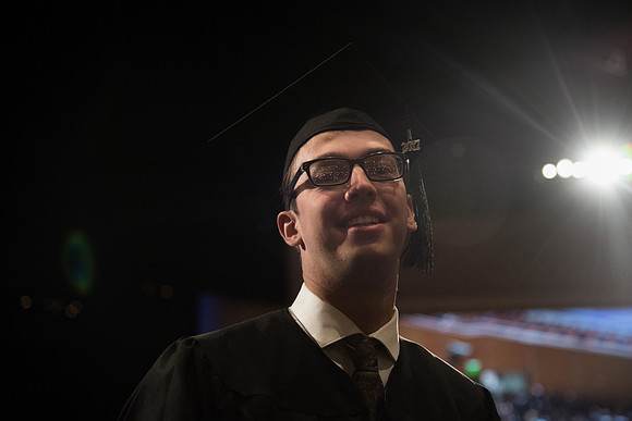 BYU-Idaho Graduation. Fall Semester. Students walking out of the iCenter. Dec 2017