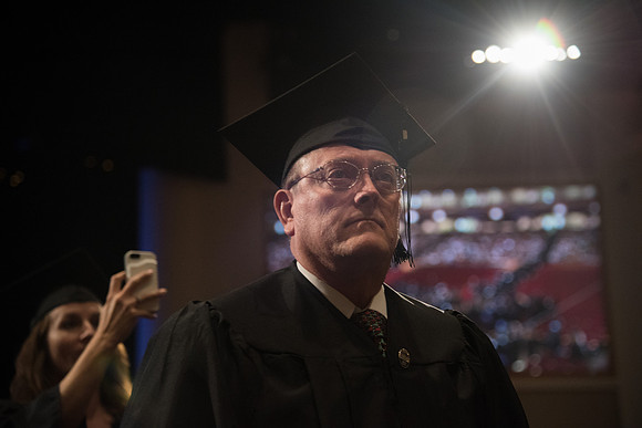 BYU-Idaho Graduation. Fall Semester. Students walking out of the iCenter. Dec 2017