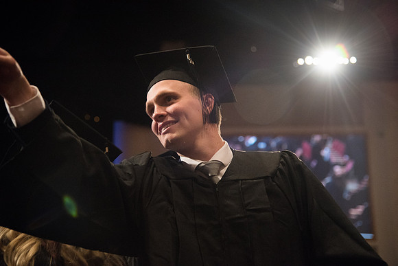 BYU-Idaho Graduation. Fall Semester. Students walking out of the iCenter. Dec 2017