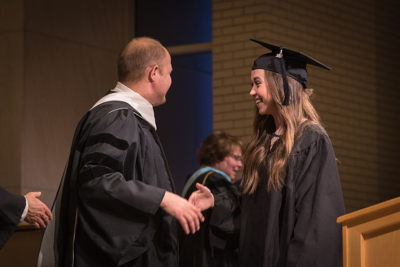Home and Family Studies graduates gather in the Taylor Chapel for their convocation.