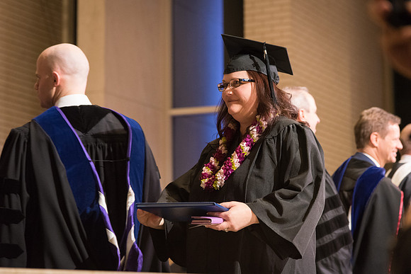 Home and Family Studies graduates gather in the Taylor Chapel for their convocation.