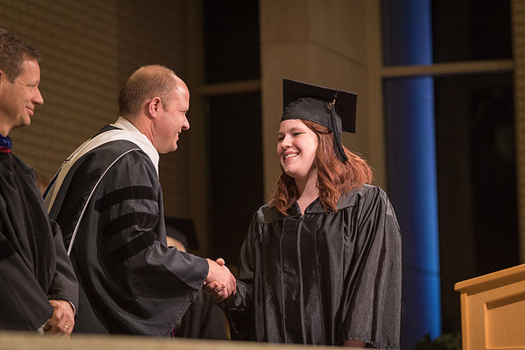 Home and Family Studies graduates gather in the Taylor Chapel for their convocation.