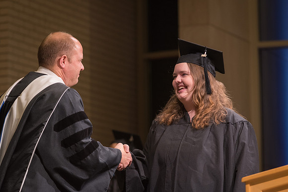 Home and Family Studies graduates gather in the Taylor Chapel for their convocation.
