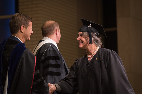 Home and Family Studies graduates gather in the Taylor Chapel for their convocation.