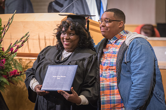 Home and Family Studies graduates gather in the Taylor Chapel for their convocation.