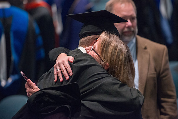 Convocation for College of Physical Sciences and Engineering in the Hart Auditorium.