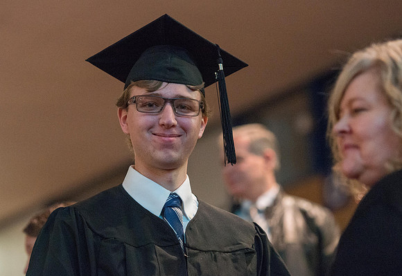 Convocation for College of Physical Sciences and Engineering in the Hart Auditorium.