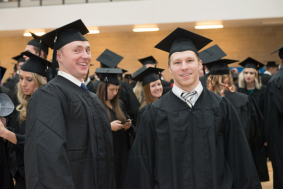 Graduates gather in the BYU-Idaho Center for graduation. Dec 2017
