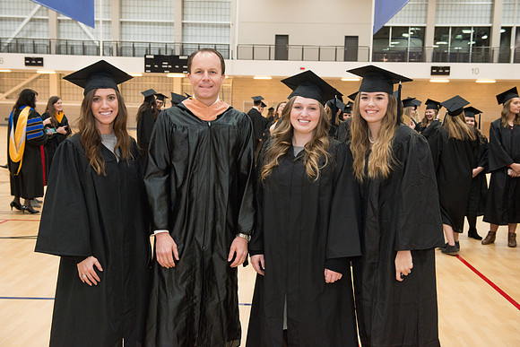 Graduates gather in the BYU-Idaho Center for graduation. Dec 2017