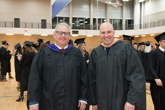 Graduates gather in the BYU-Idaho Center for graduation. Dec 2017