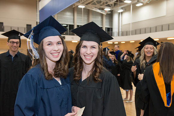 Graduates gather in the BYU-Idaho Center for graduation. Dec 2017